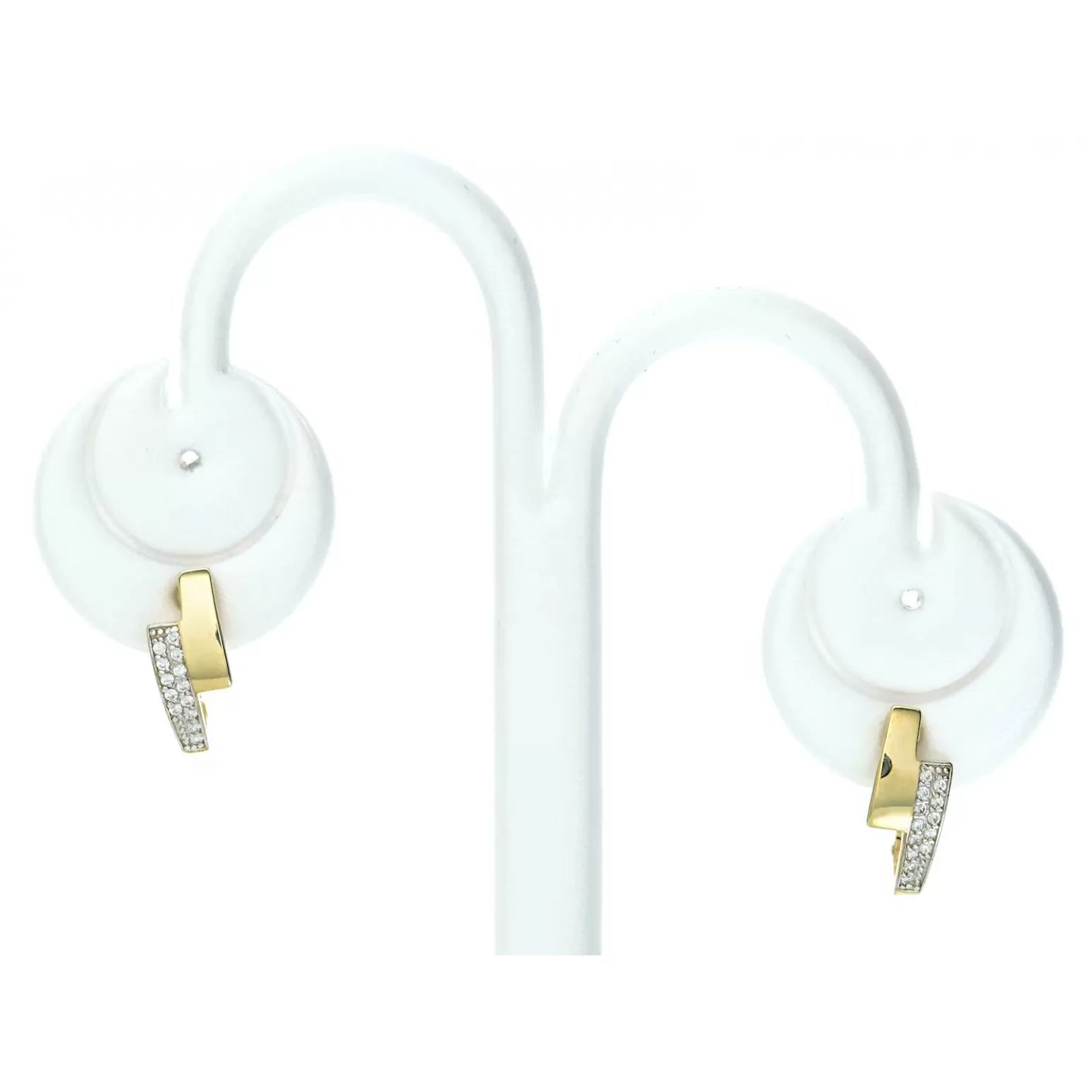 Cercei Asimetrici din Aur 8K cu Pietre