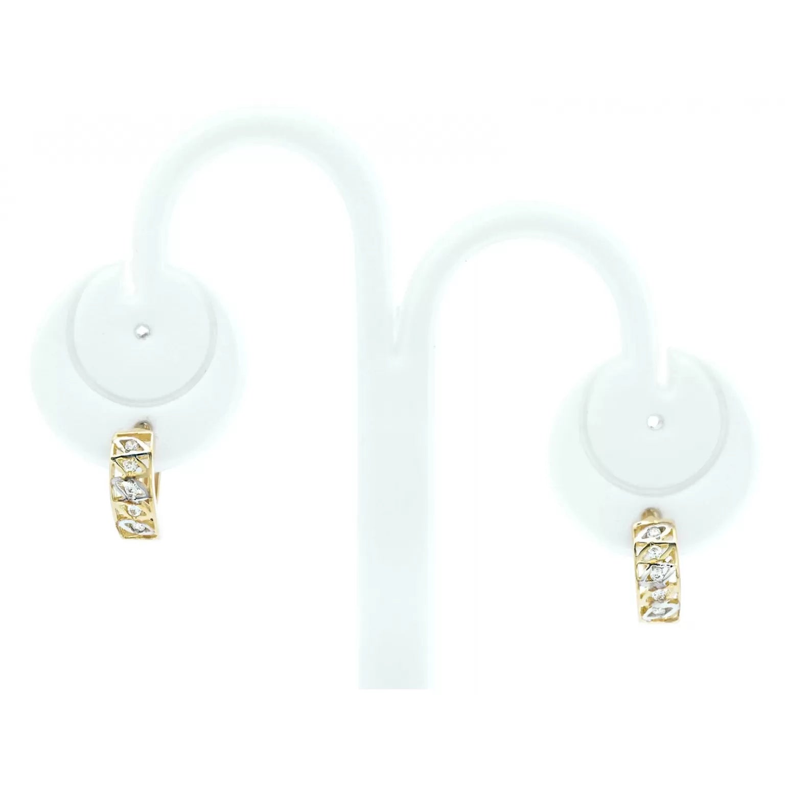 Cercei Aur 8K Model Ajurat cu Zirconii, Rafinați și Moderni