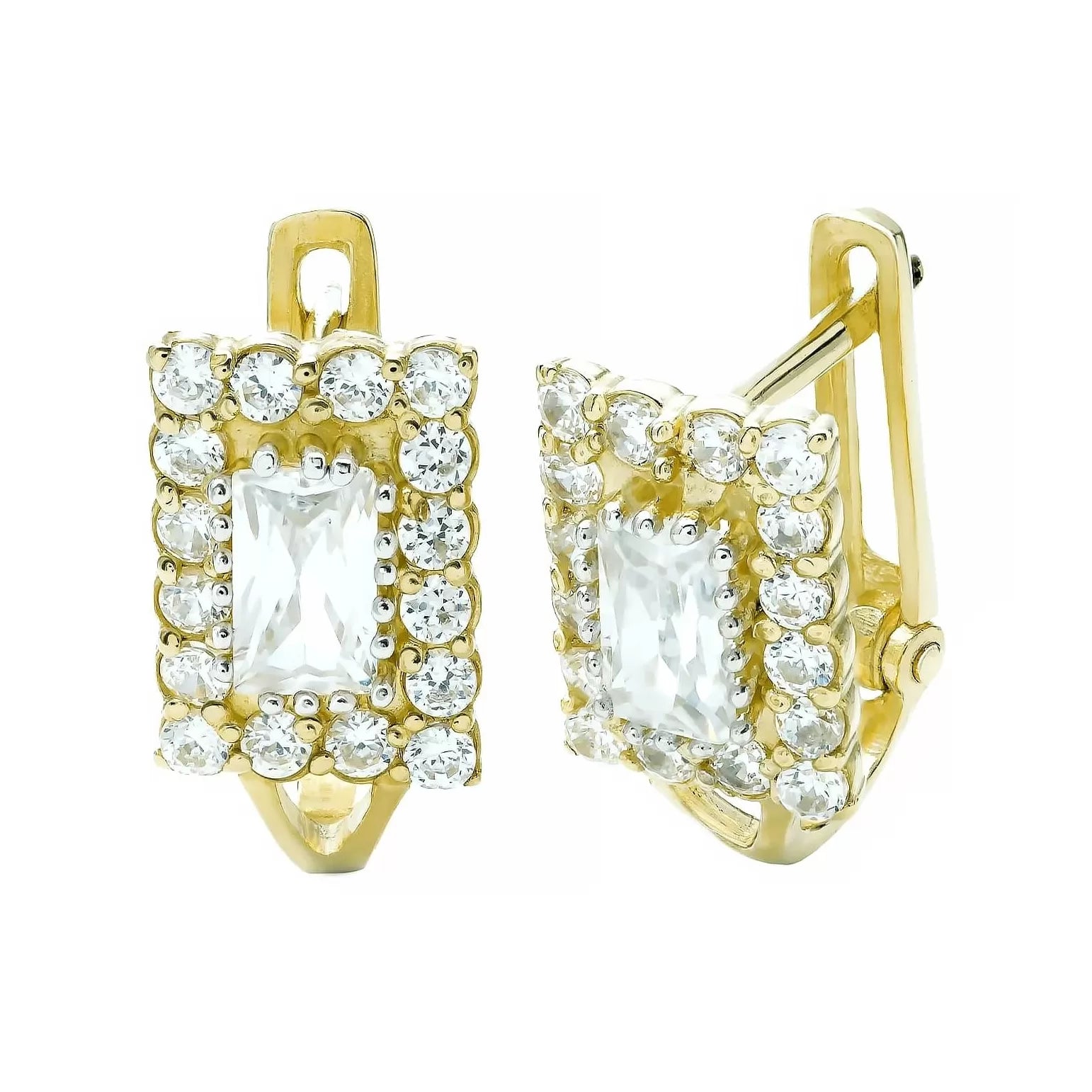 Cercei Aur 8K Ornați cu Pietre Prețioase