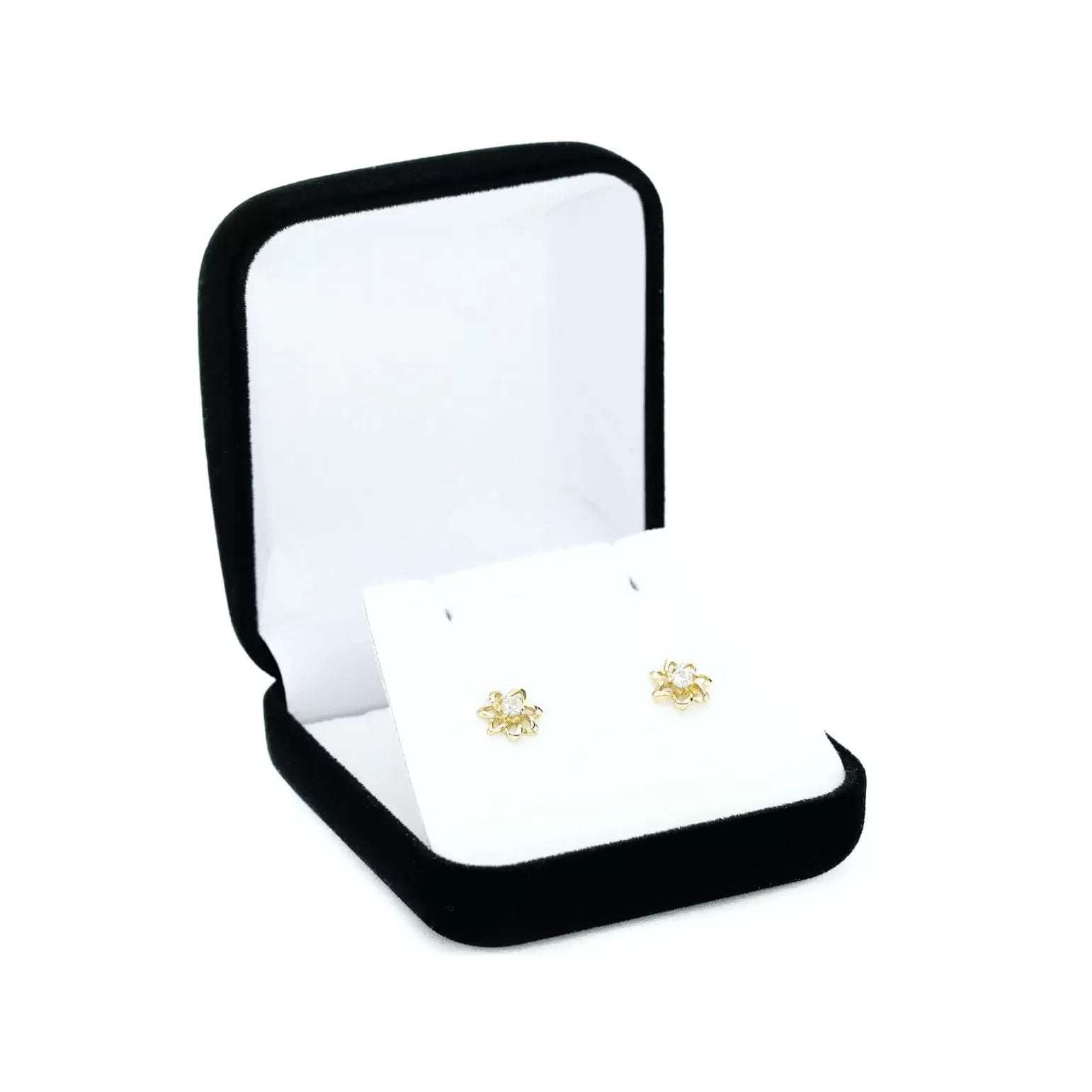 Cercei Aur 8K cu Zirconiu, Model Floare