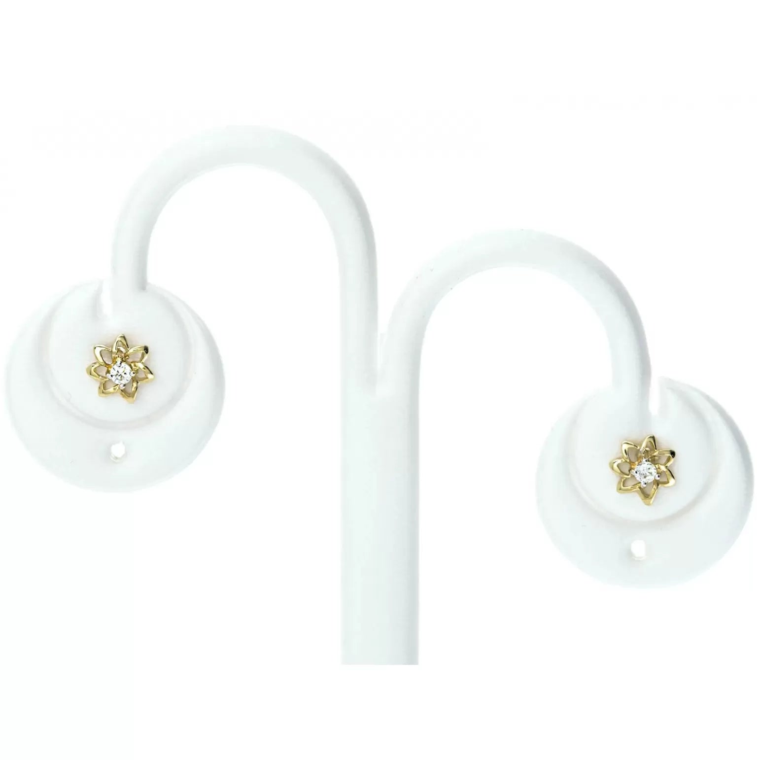 Cercei Aur 8K cu Zirconiu, Model Floare