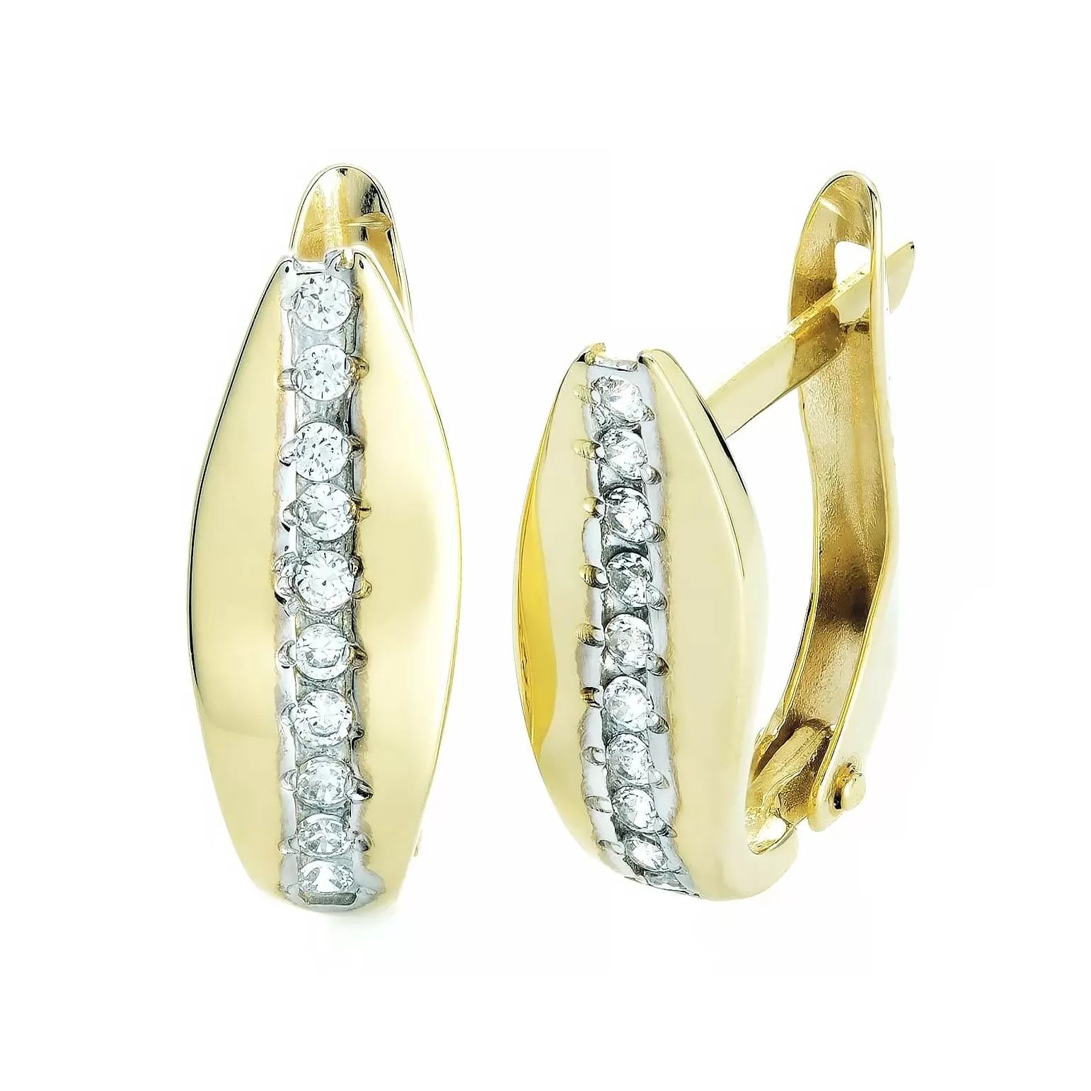 Cercei Aur 8K Formă de Lacrimă cu Zirconii | Eleganță Atemporală