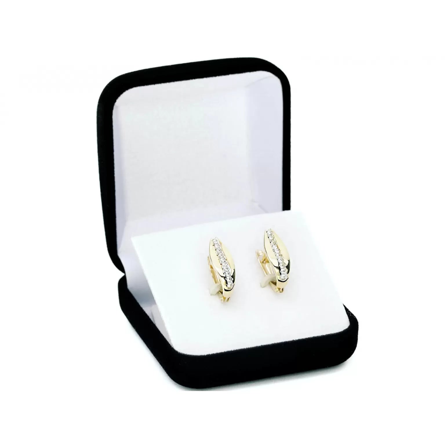 Cercei Aur 8K Formă de Lacrimă cu Zirconii | Eleganță Atemporală