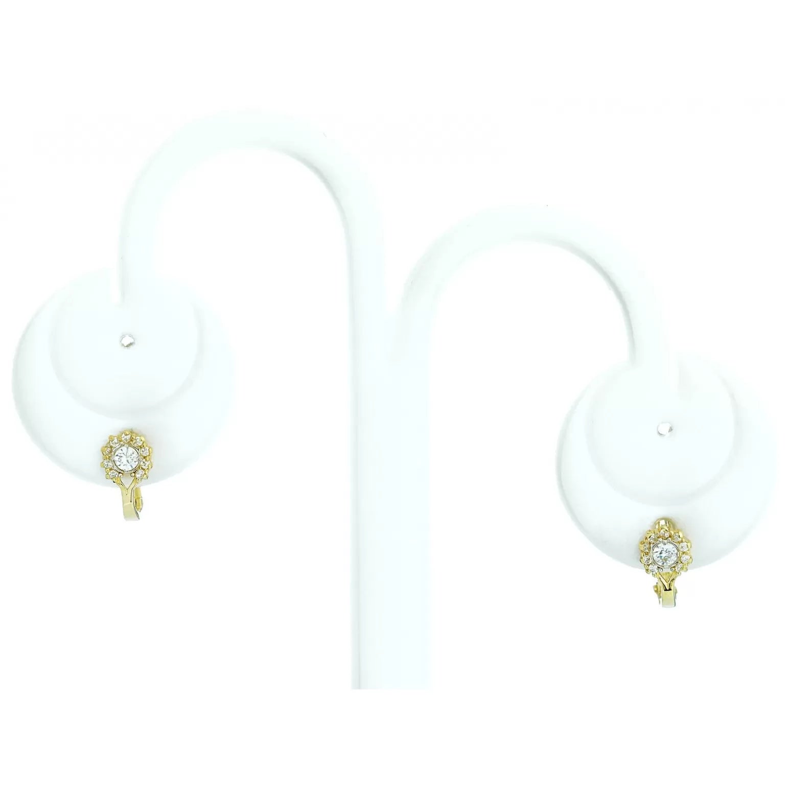 Cercei Rotunzi din Aur 8K cu Zirconii Incrustate