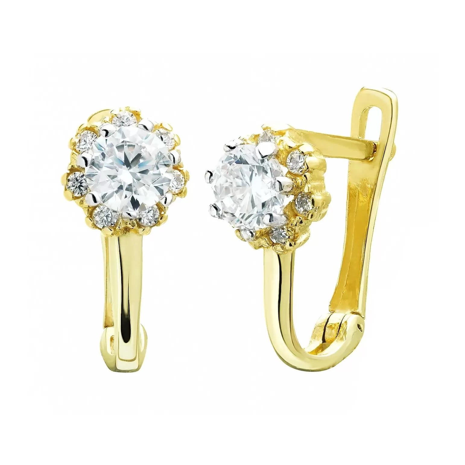 Cercei Aur 8K Floare cu Zirconiu 3.2382