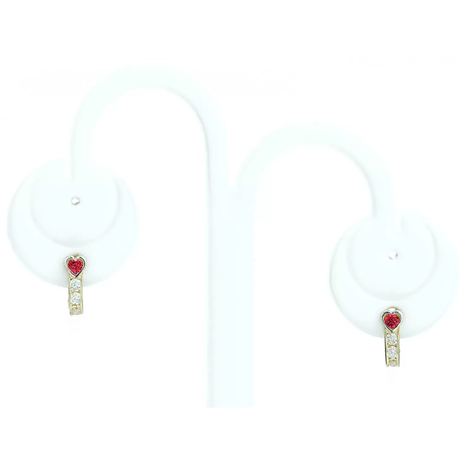 Cercei Aur 8K Inimă Roz cu Zirconii 3.2366cr