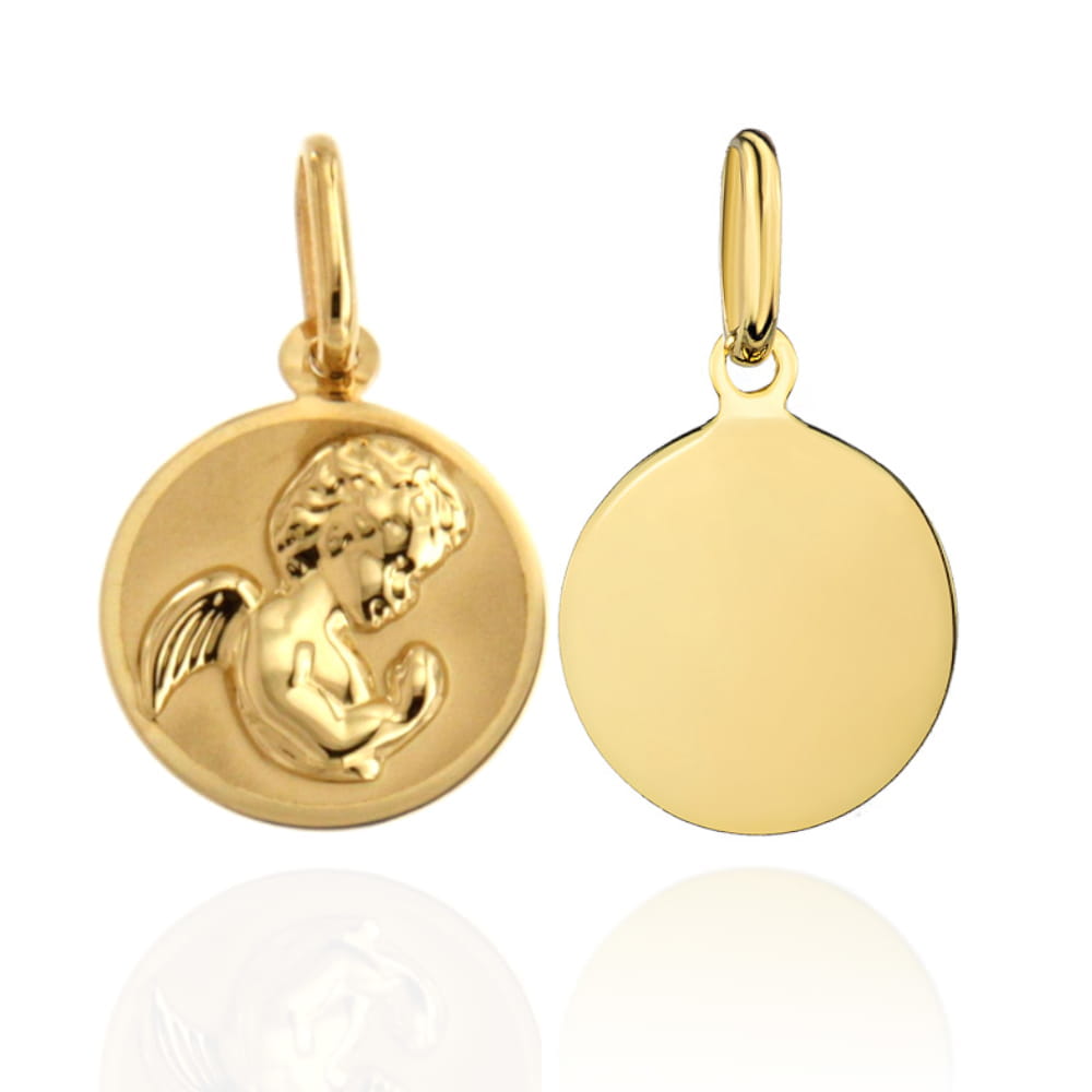 Pandantiv Aur 14k si Medalie cu Ingeras