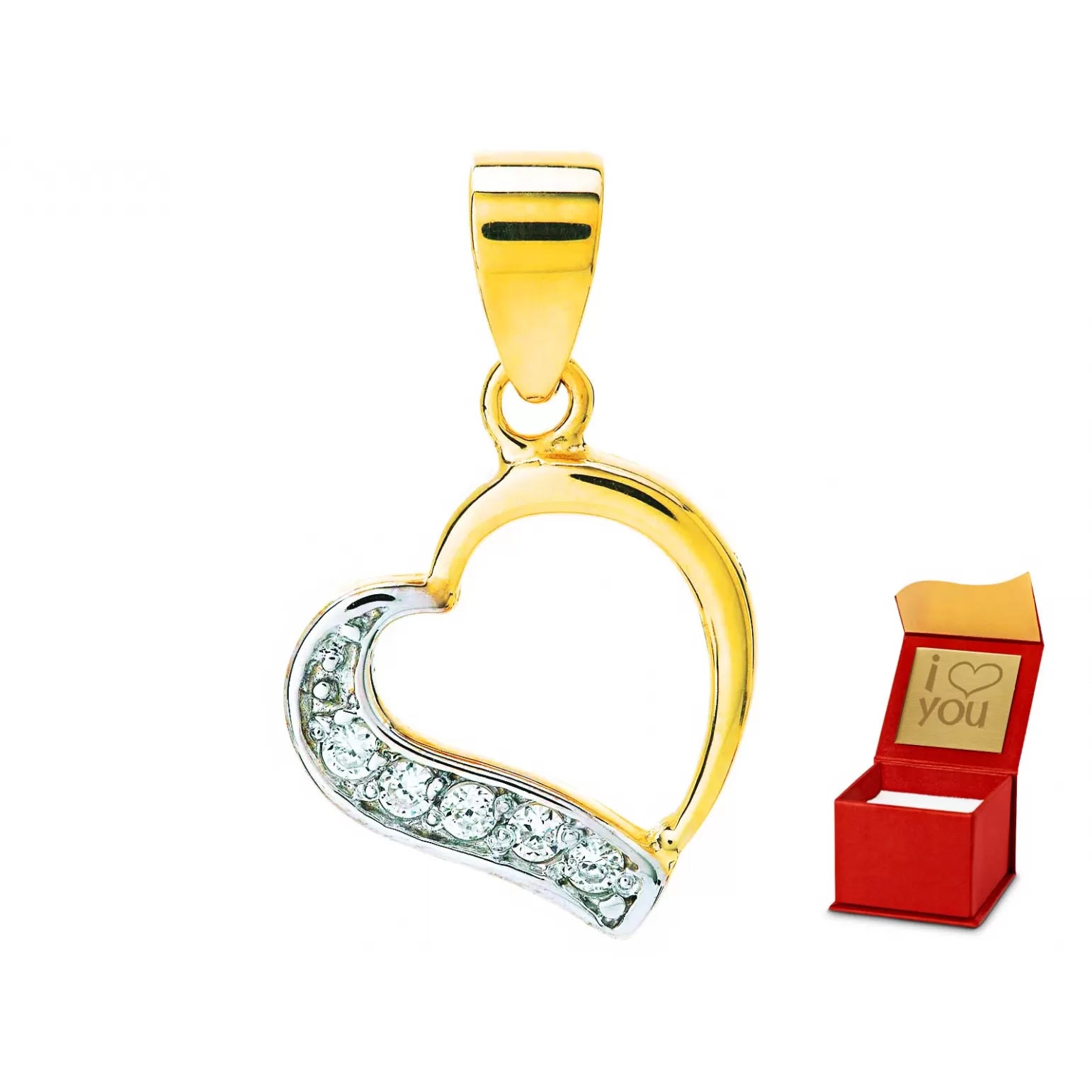 Pandantiv Aur 8K Inimă cu Zirconii 3.2336