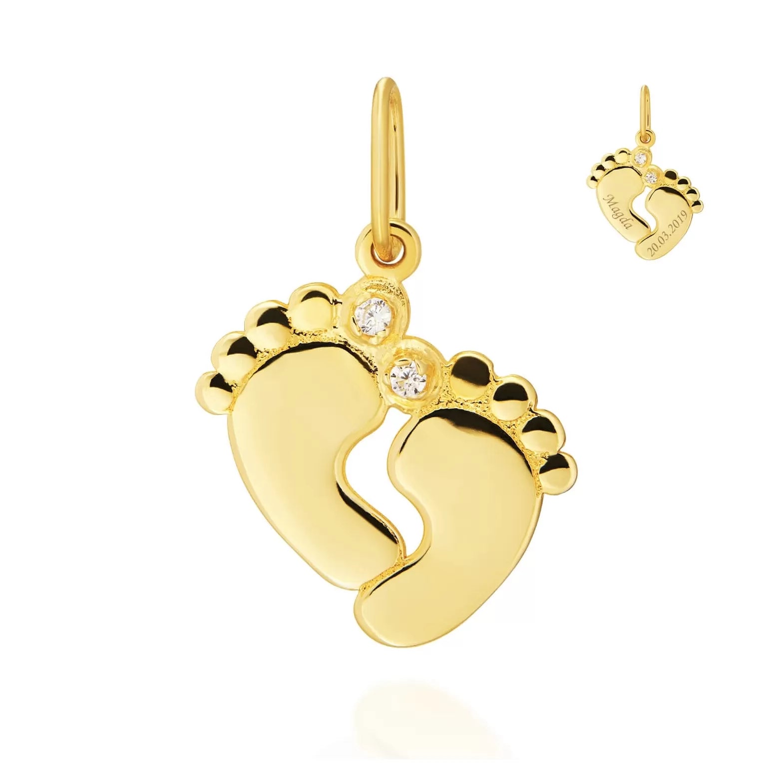 Pandant Piciorușe Aur 8K cu Zirconiu