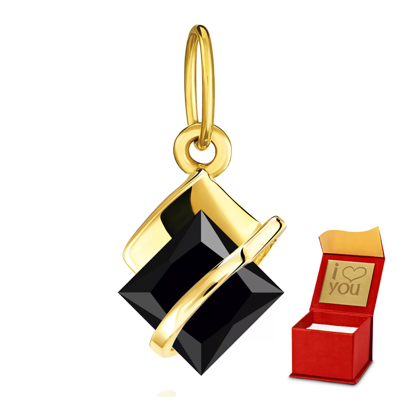 Pandantiv Aur 8K cu Bandă Neagră