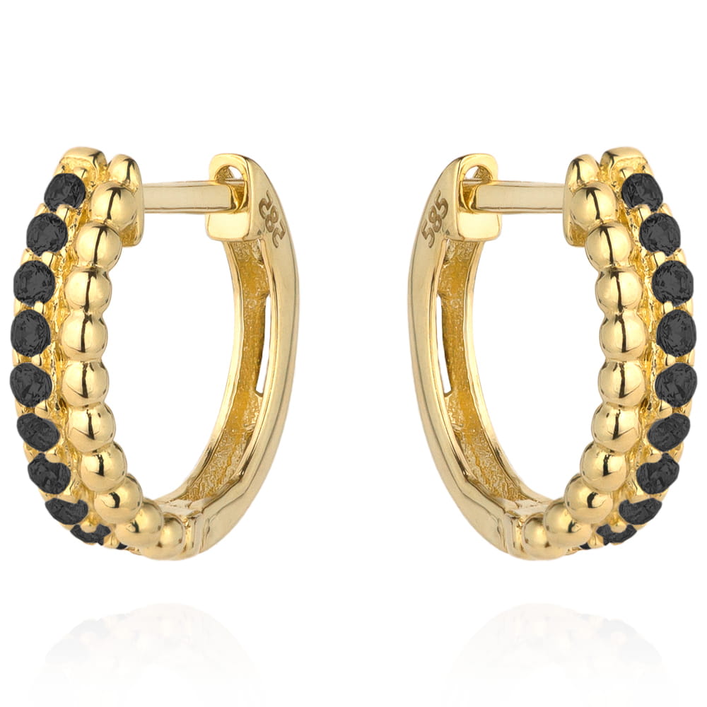 Cercei Aur 14k cu Zirconii Negre