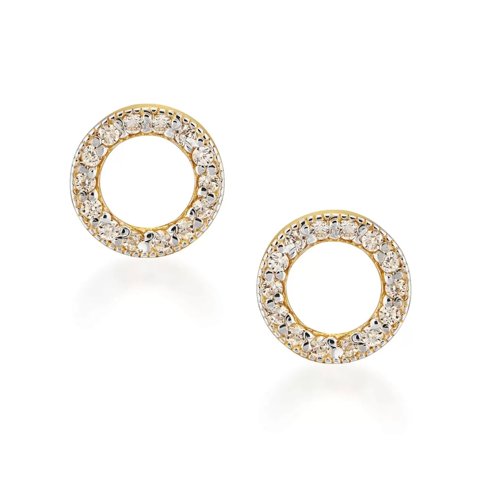 Cercei Aur 8K cu Pietre Zirconiu, Model Cerc