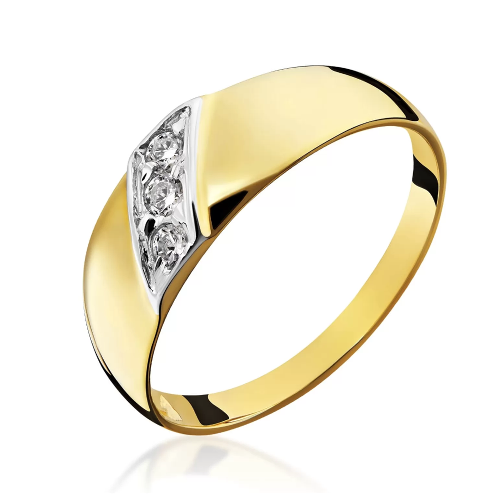 Inel Elegant Din Aur 14K Cu Zirconii
