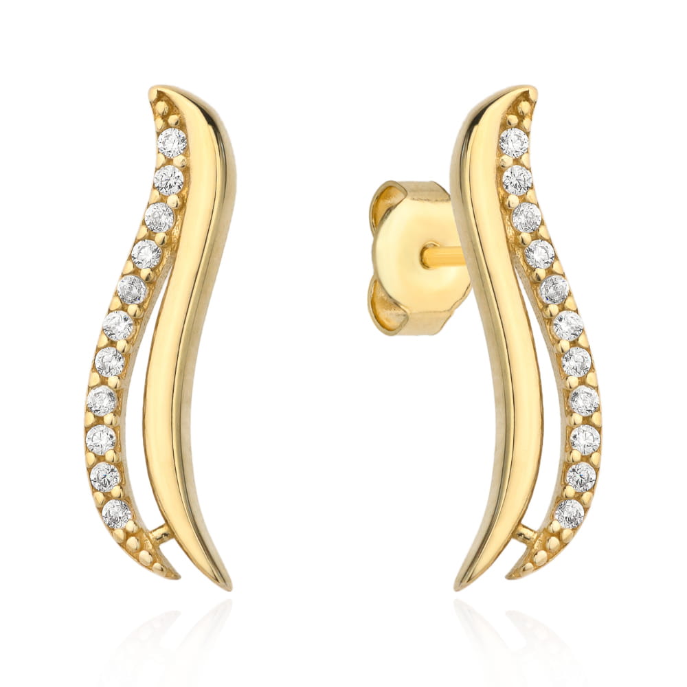 Cercei Aur 14k cu Zirconii Albe