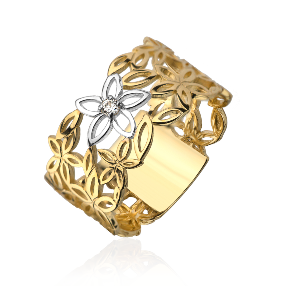 Inel Aur 14k cu Floare si Model Floral