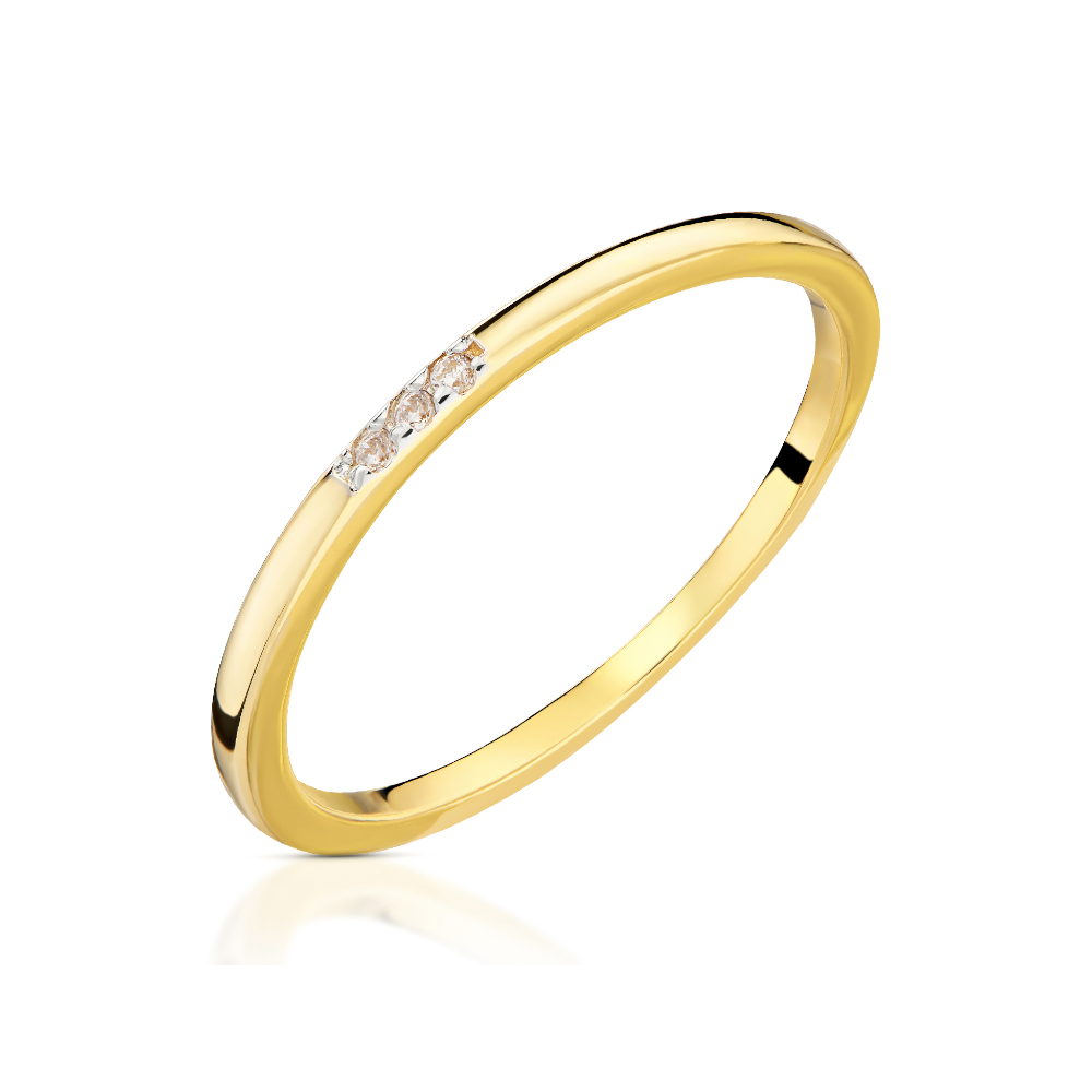 Inel De Aur 14K Cu 3 Zirconii În Linie
