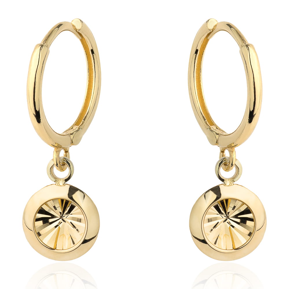 Cercei Cerc Agățați din Aur cu Model