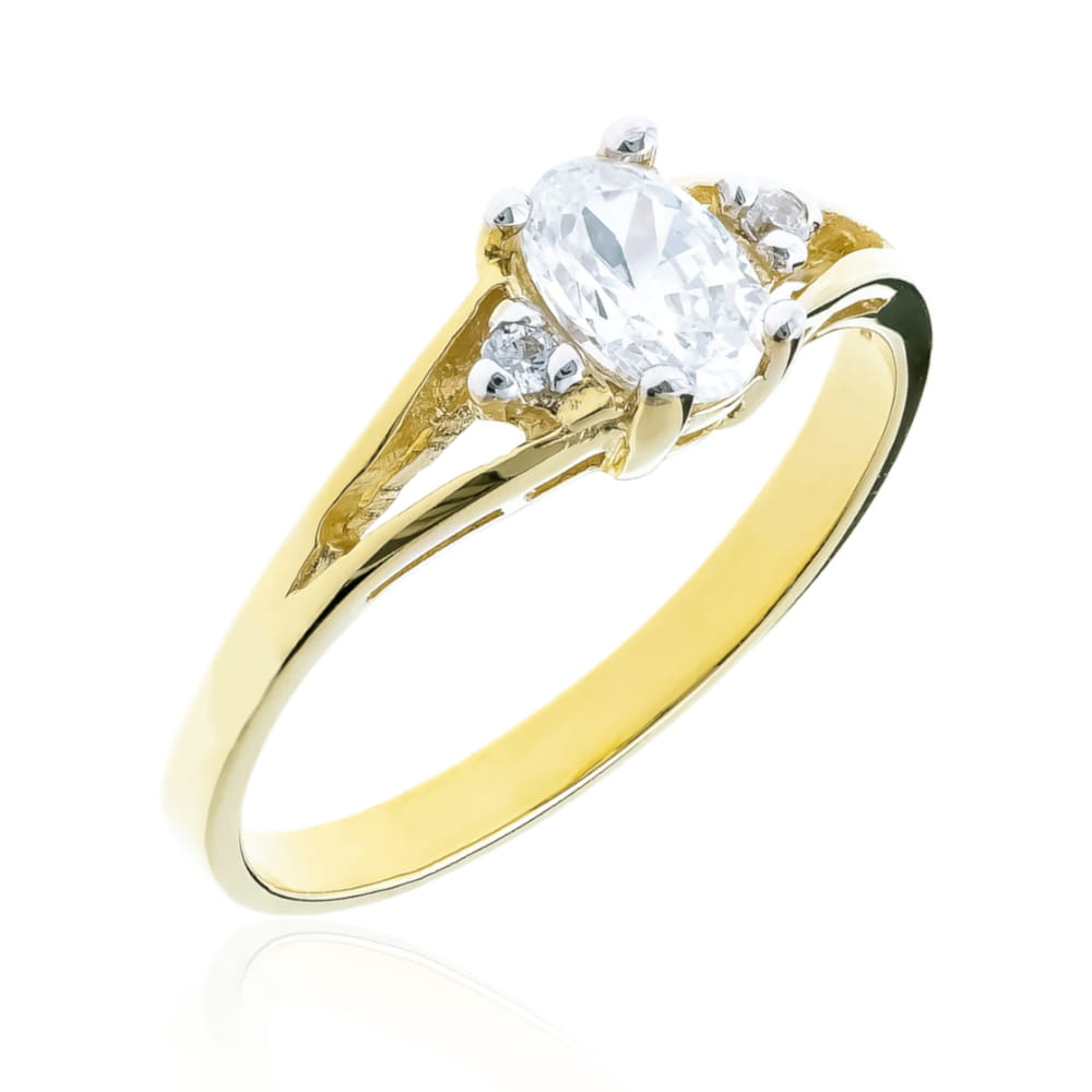 Inel Elegant Aur 8K cu Zirconii - Design Clasic