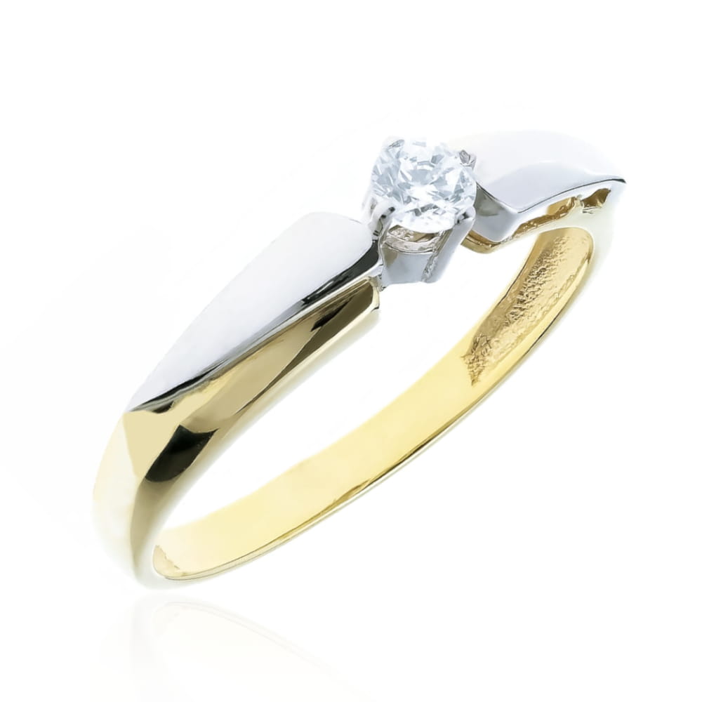 Inel Aur 8K Cu Zirconiu Design Modern