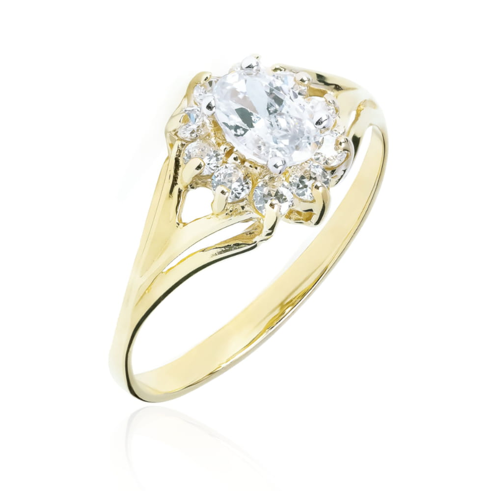 Inel Elegant Aur 8K cu Zirconiu Marquise - Bijuterie Rafinată