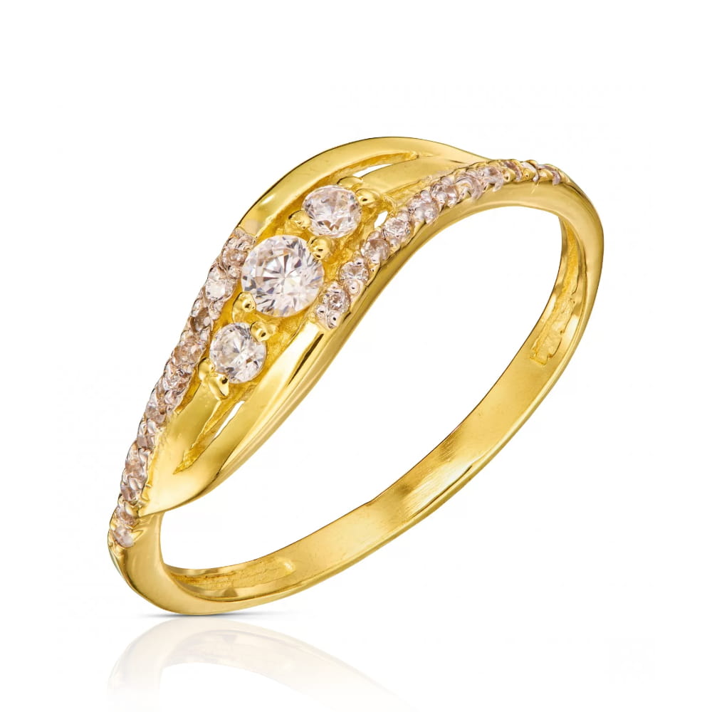 Inel Fala din aur cu zirconiu cubic. 333 3/1513