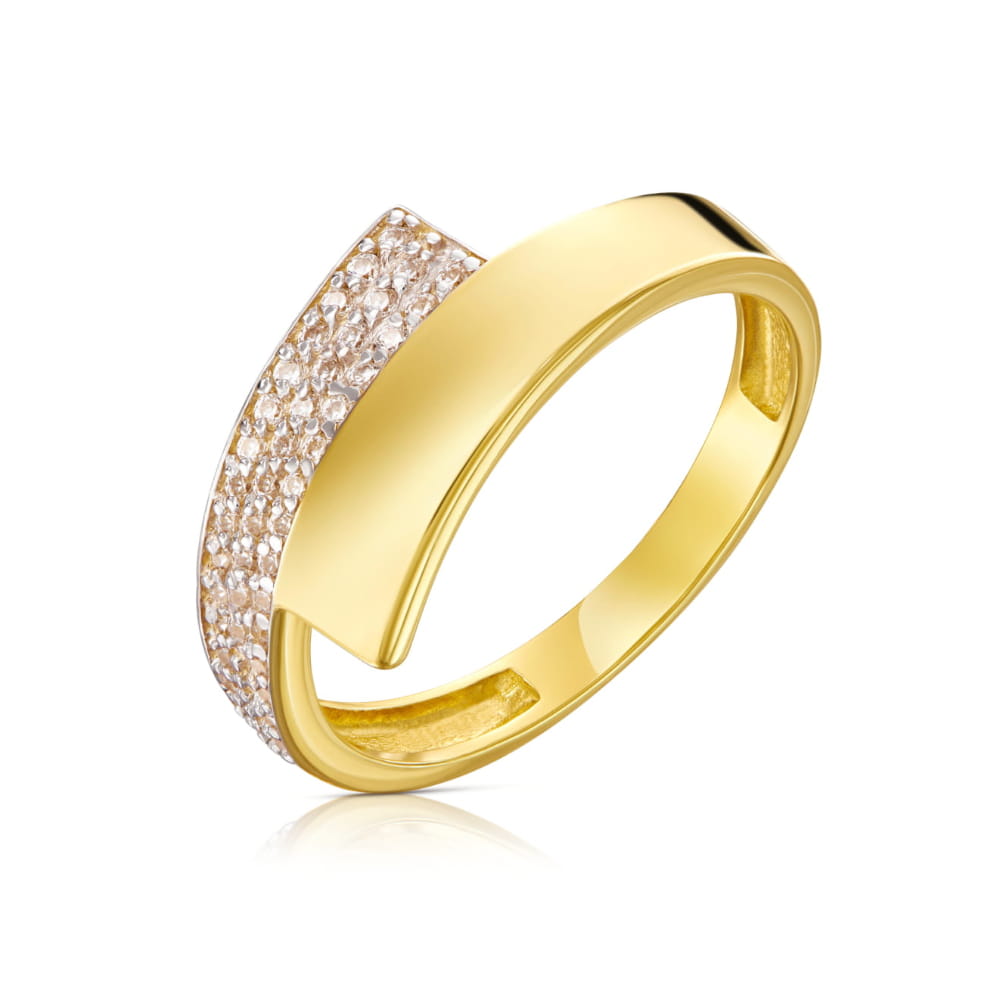 Inel Aur 8K Asimetric cu Zirconii - Design Elegant