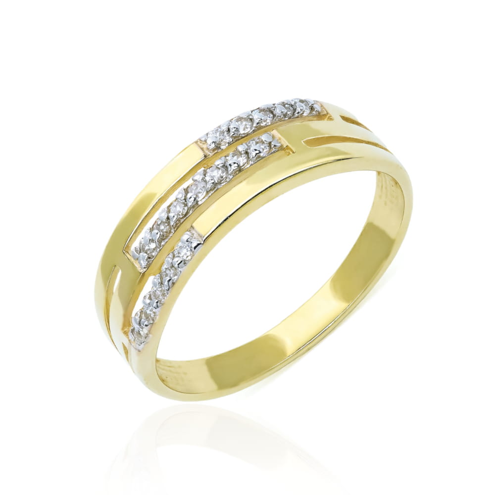 Inel Aur 8K Cu Zirconii: Eleganță Radianta
