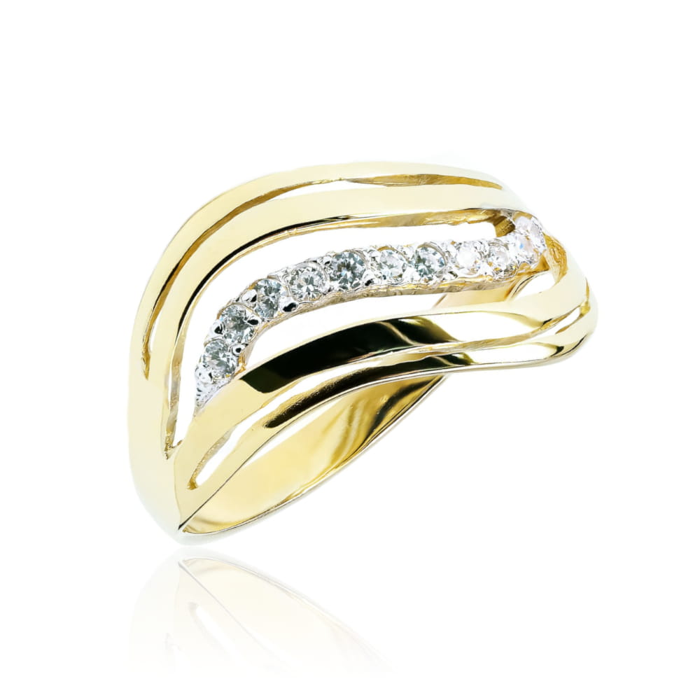 Inel Aur 8K cu Zirconii - Model Val