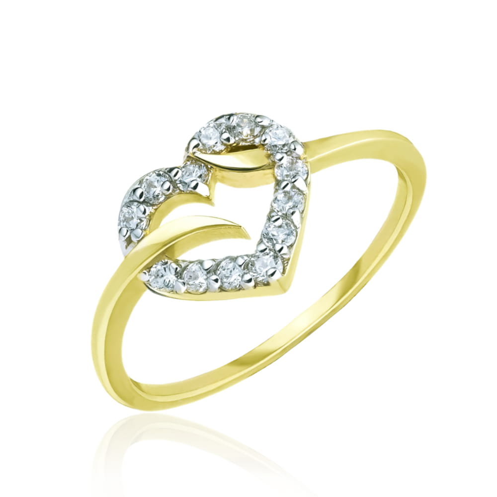 Inel Aur 8K Inimă cu Zirconii