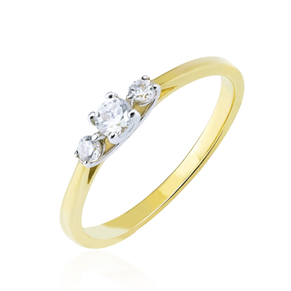 Inel Aur 8K cu Zirconii - Design Elegant