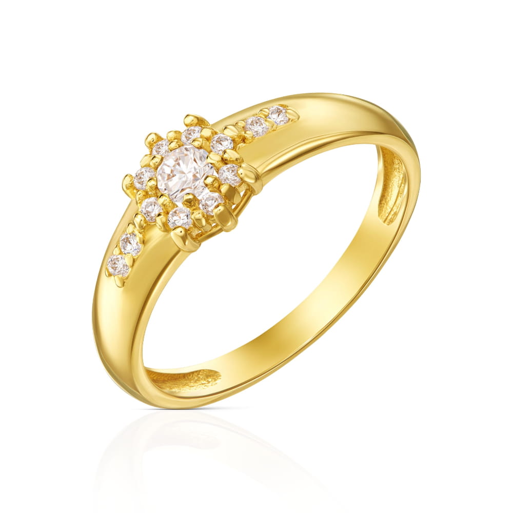 Inel Aur 8K cu zirconii Flower