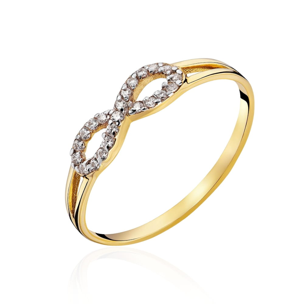 Inel Aur 8K cu Zirconii Infinity