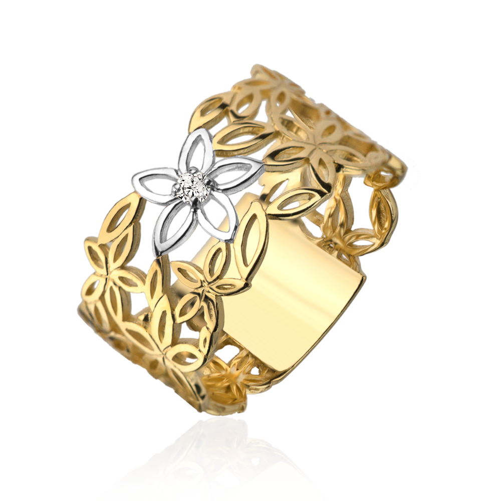 Inel Aur 14k cu Floare si Model Floral