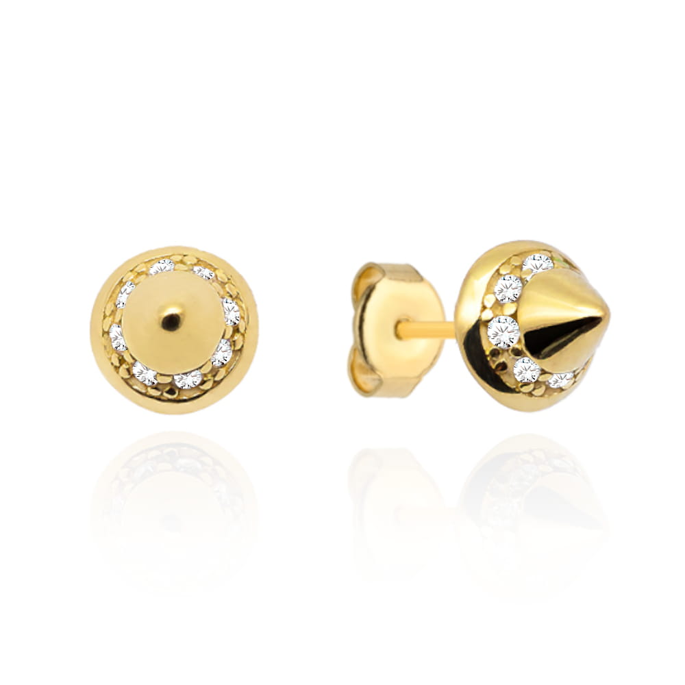 Cercei Aur 14k cu Zirconii Albe