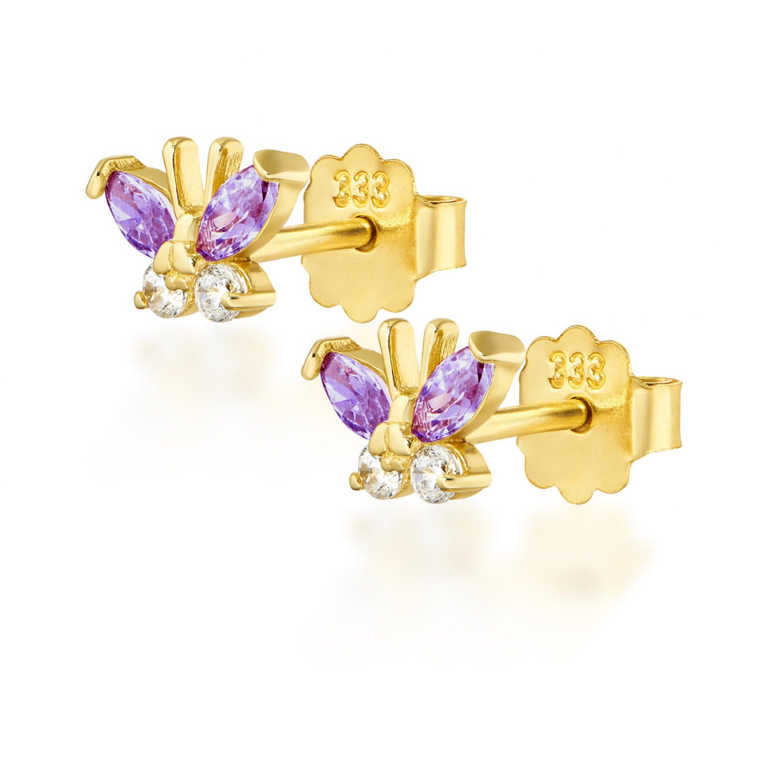 Cercei Aur 8K Fluturi Mov 1.158f