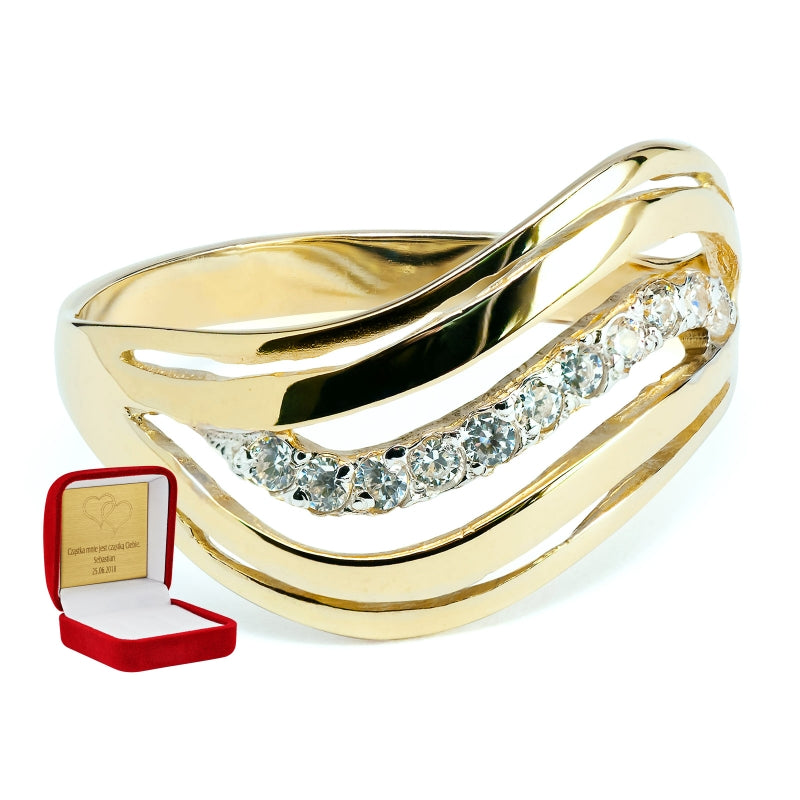 Inel Aur 8K cu Zirconii - Model Val