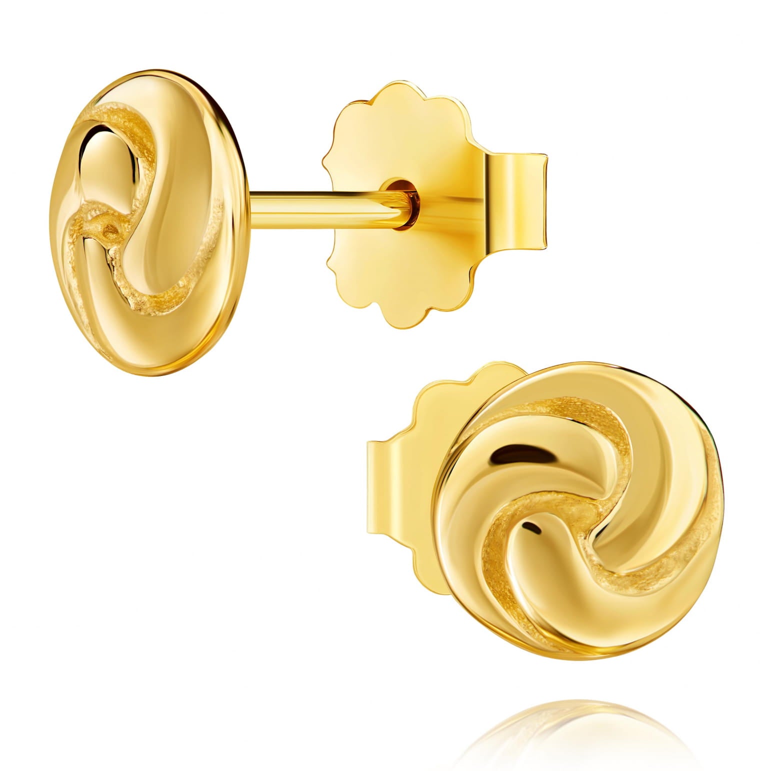 Cercei Aur 8K Împletituri Delicate Cu Sistem de Prindere Tip Știft 2.W003