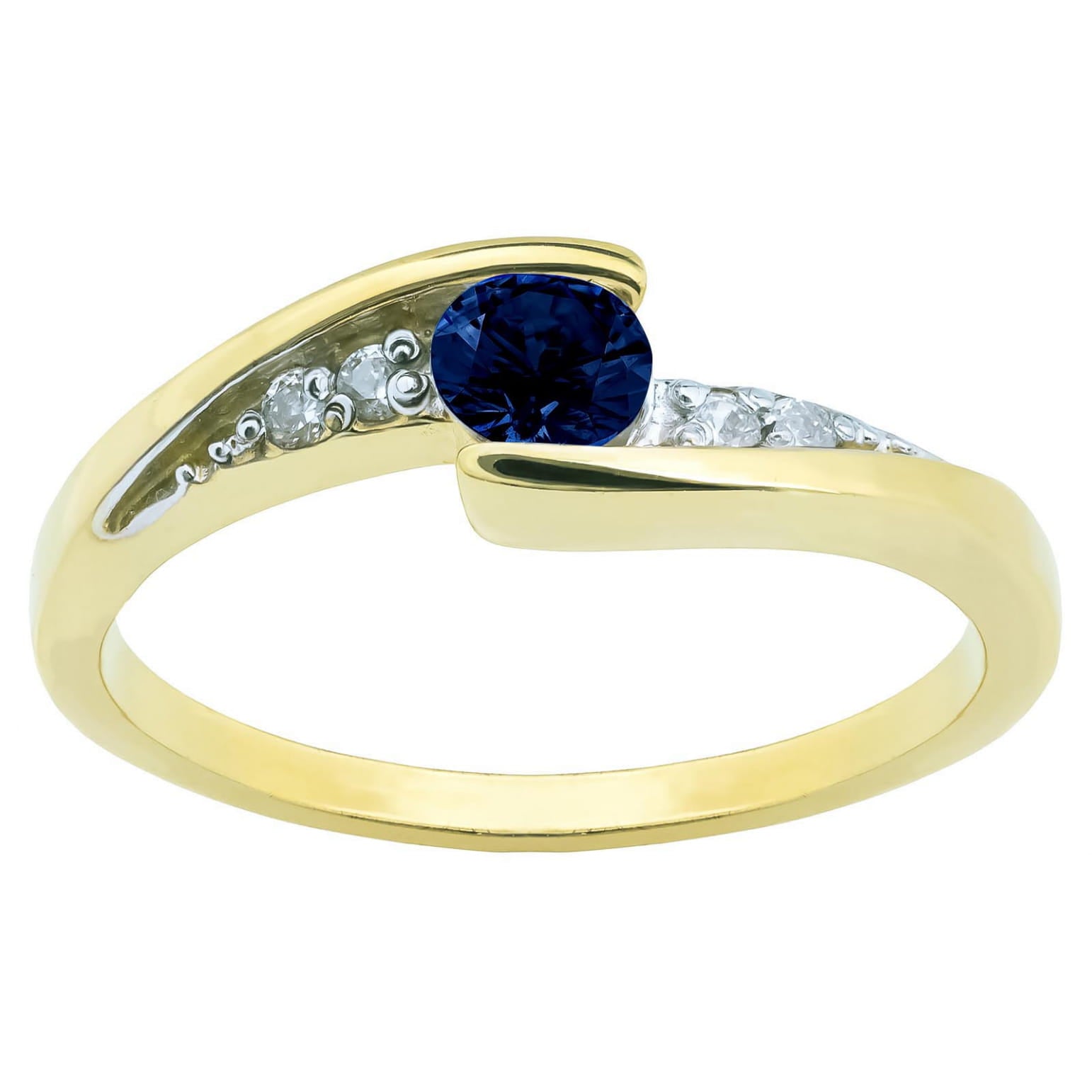 Inel asimetric din aur cu piatra safir pr. 333 3.1534ff