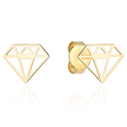 Cercei din Aur 14K cu model în formă de diamant
