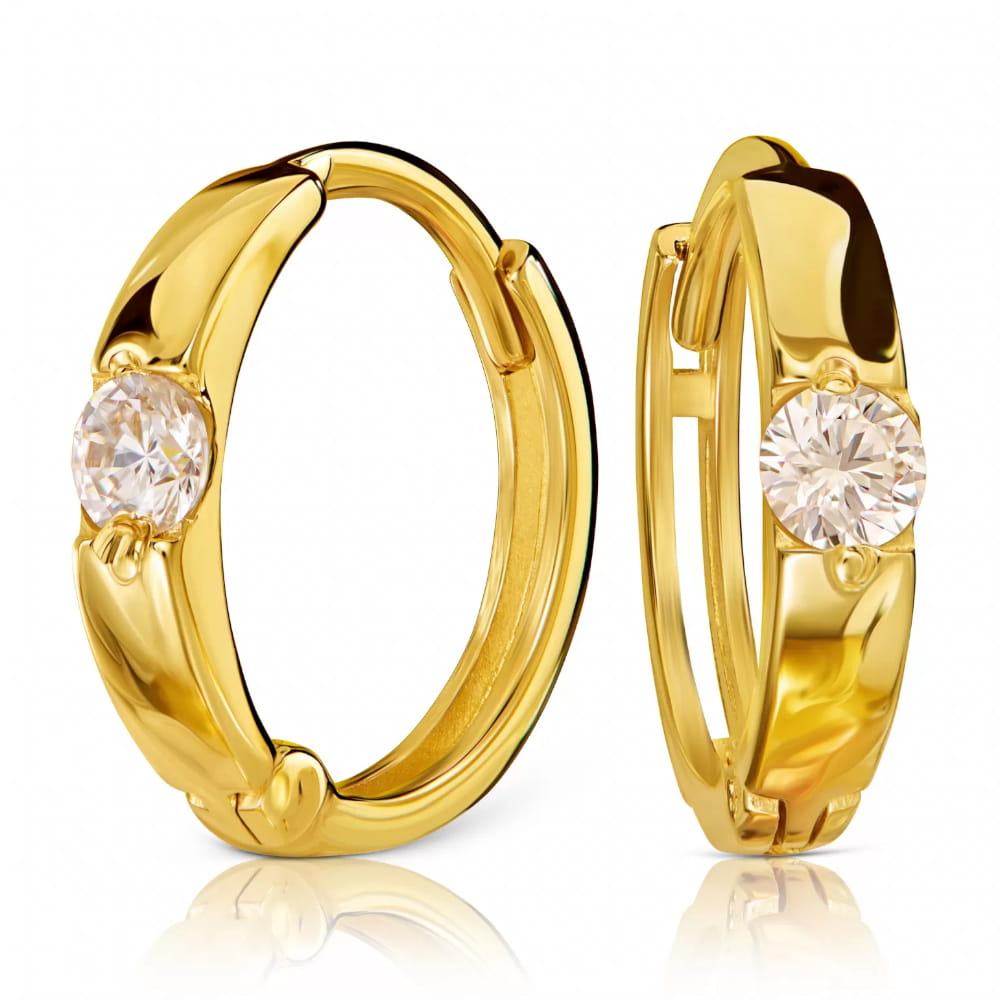 Cercei Rotunzi din Aur 8K cu Zirconiu