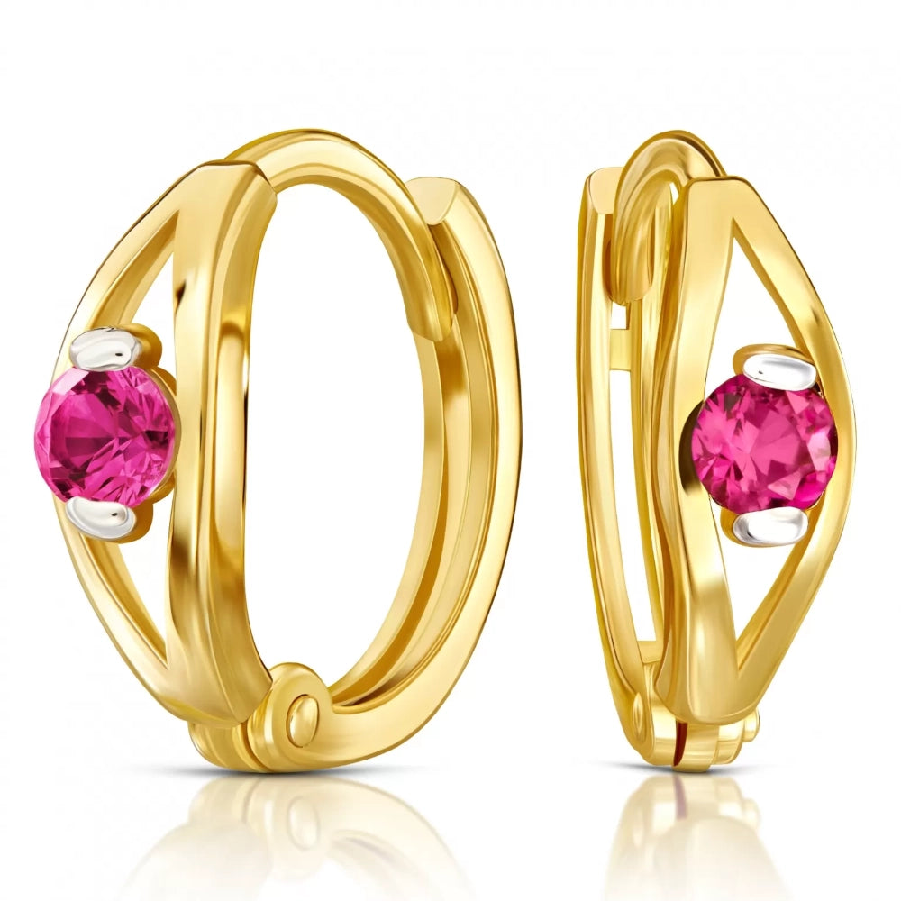 Cercei Rotunzi din Aur 8K cu Zirconiu Violet