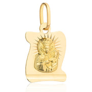 Medalion Papirus Aur 14k cu Maica Domnului si Iisus