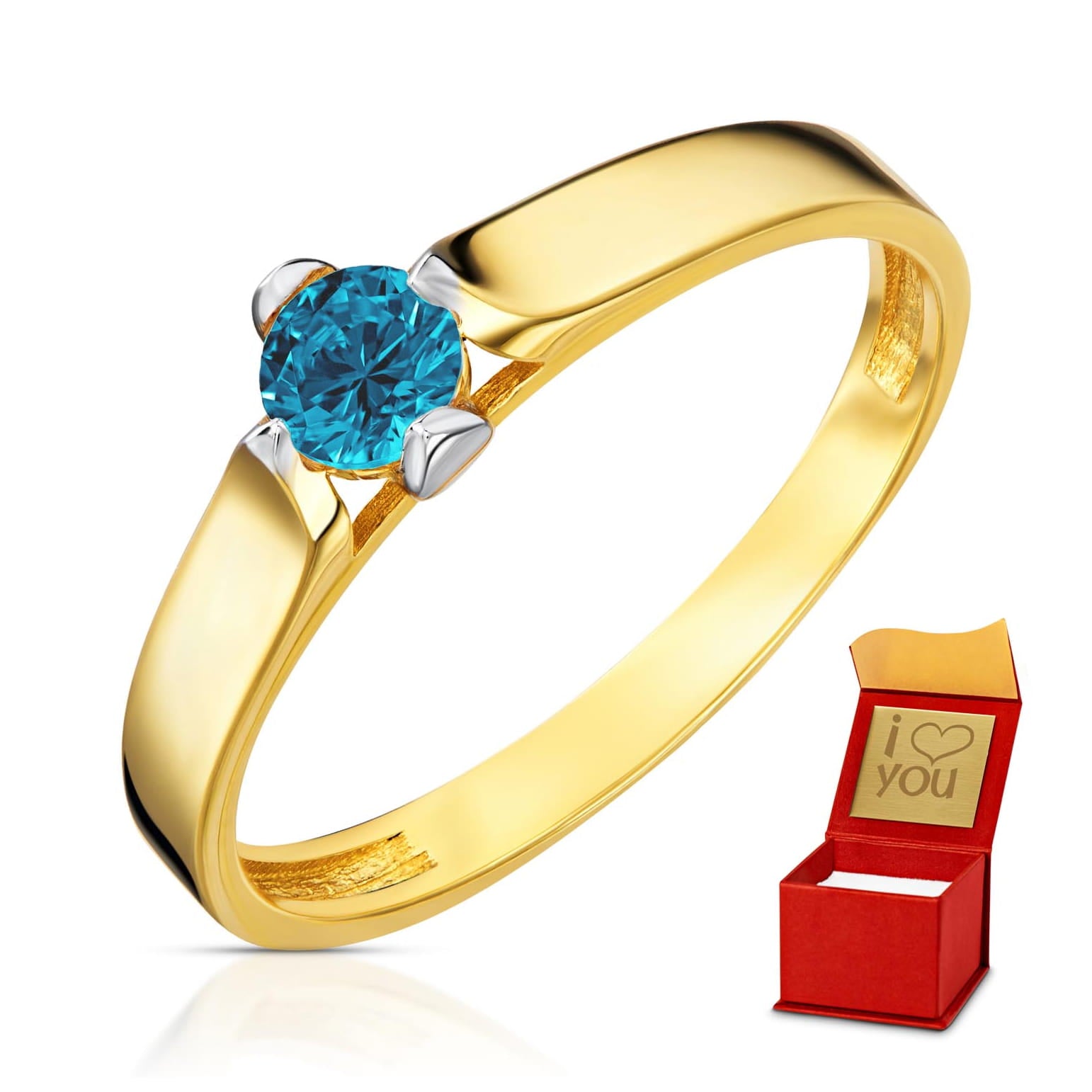 Inel Etern din Aur 8K cu Piatră Turcoaz 3.1648ct