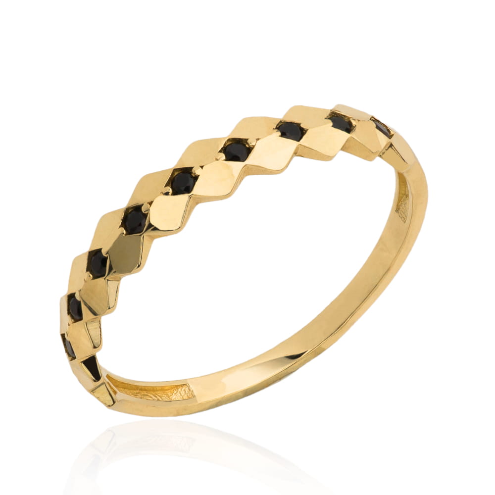 Inel Aur 14k cu Zirconii Negre