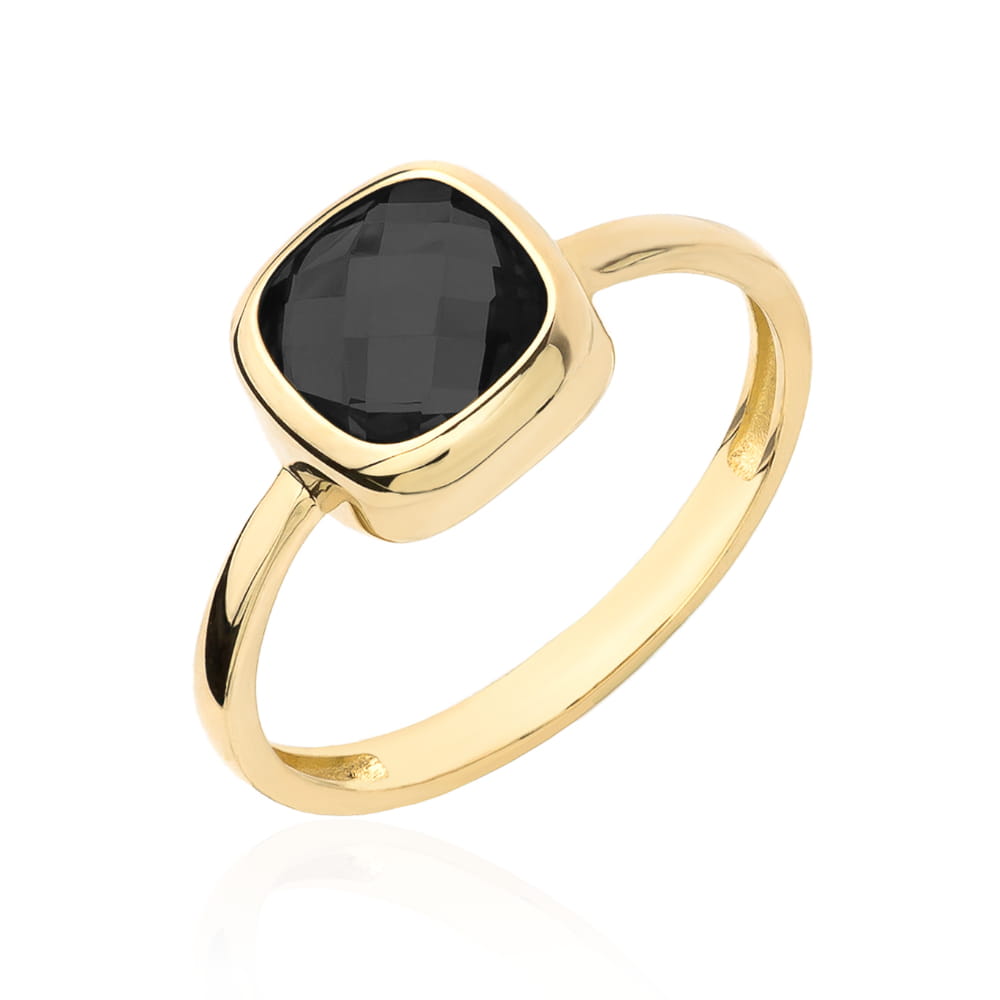 Inel Aur 14K cu Spinel Negru - Eleganță Atemporală