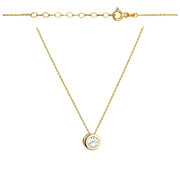 Colier Aur 14k cu Zircon Alb