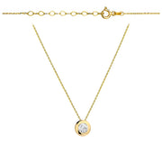 Colier Aur 14k cu Zircon Alb