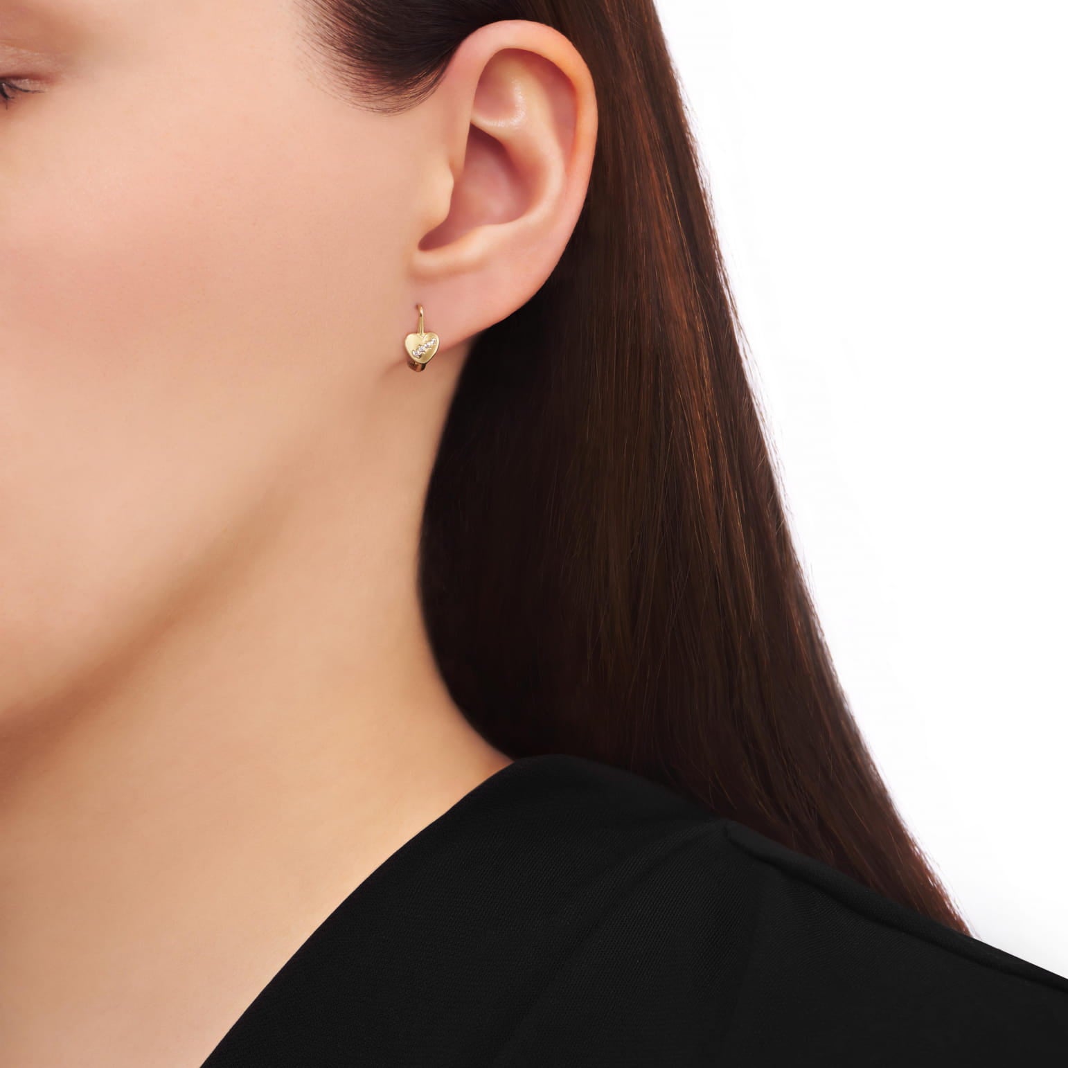 Cercei Aur 8K Inimă cu Zirconiu 3.2373
