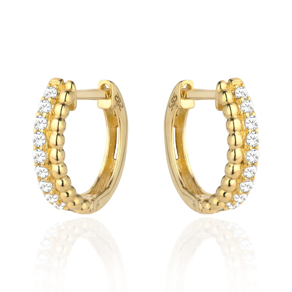 Cercei Aur 14k cu Zirconii si Bilute