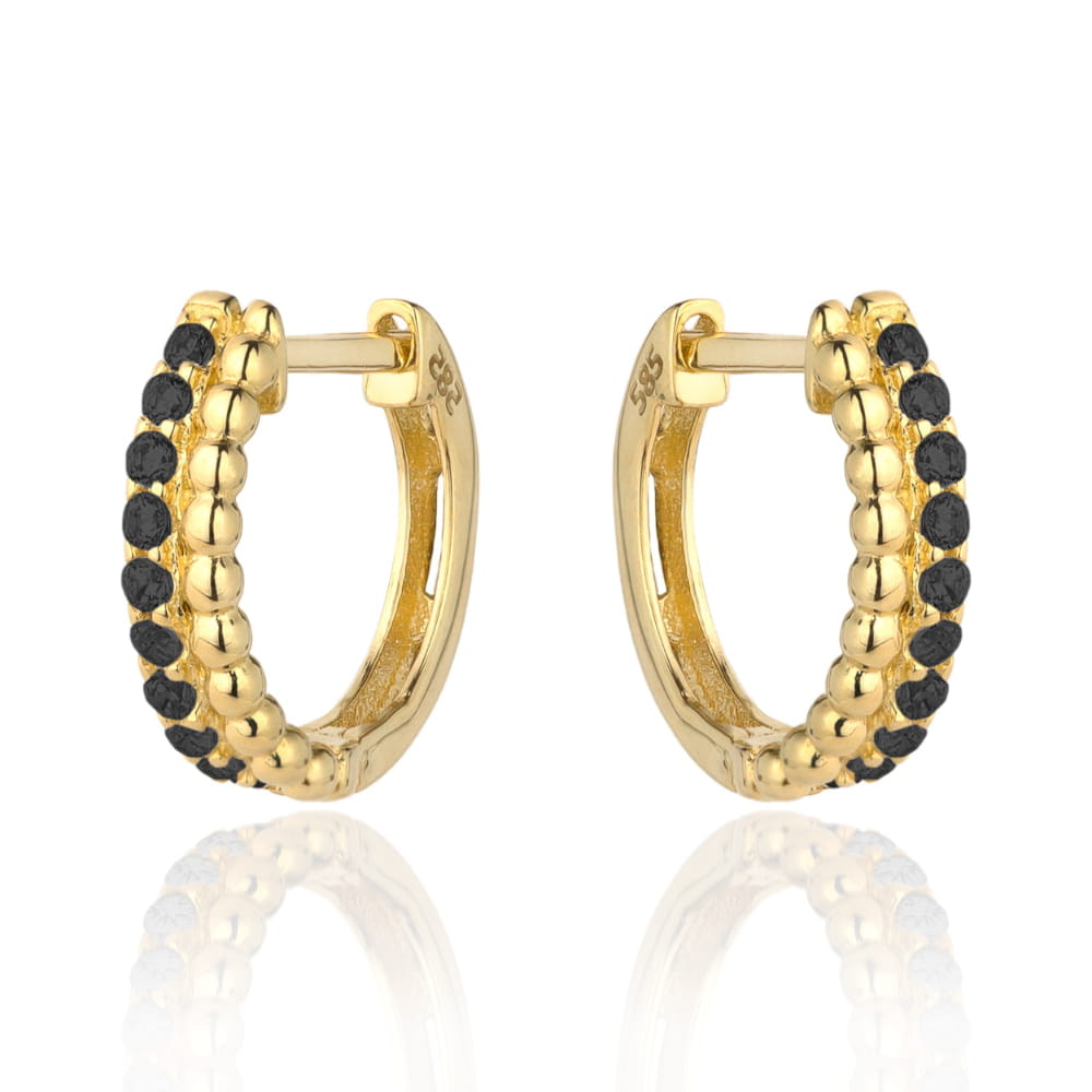 Cercei Aur 14k cu Zirconii Negre